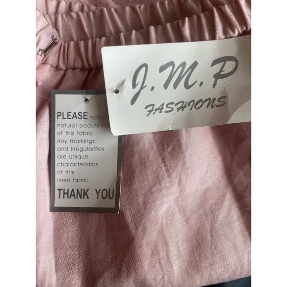 J.M.P. Fashions NWT 100% linen size XL Pink Rose color elastic waist - Picture 7 of 10
